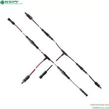  2 To 1 Solar PV T  Branch Cable Assembly With Solar Fuse Connector Solar Parallel Connectors 