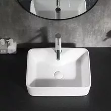 Lavabo de cerámica #W6225A con orificio para grifo