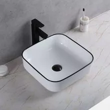 Ceramic countertop wash basin with print 