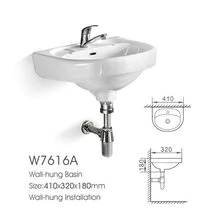 Ceramic wash basin small hanging basin #W7616A