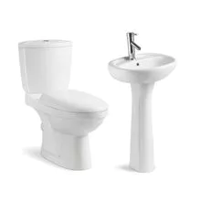 Flush toilets and columnar wash basins for Brazil