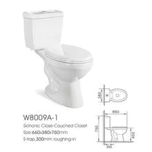 Affordable split double top press siphon toilet @W8009A