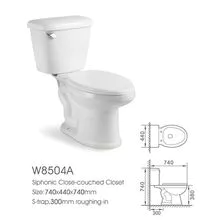 Economical cheap hot sale South American market split siphon toilet #W8504A