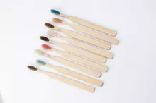 Natural biodegradable 100% bamboo toothbrush, environmentally friendly bamboo toothbrush
