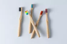 Cepillo de dientes redondo de manivela gruesa versión para niños, cepillo de dientes de bambú HL-013K