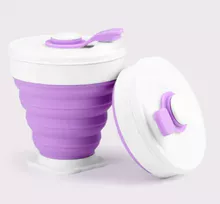 Copo dobrável de silicone para escova de dentes de viagem