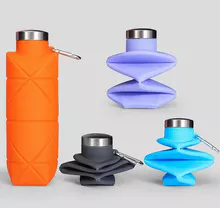 Vaso plegable de silicona con forma de rombo de 700 ml para deportes al aire libre 
