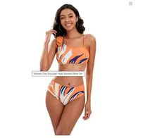 One Shoulder High Waisted Bikini Set