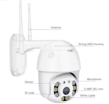 Audio bidireccional inteligente al aire libre gran angular inalámbrico visión nocturna impermeable WIFI PTZ vigilancia CCTV cámara IP