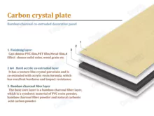 Panel de pared de fibra de carbón de bambú de WPC La losa de cristal de carbono de 1220 mm de ancho se puede sistematizar