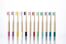 Escova de dentes redonda pintada, escova de dentes de bambu YBPX-010K das crianças