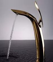 Gold color basin mixer tap