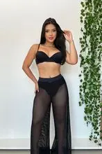 CALÇA PATALONA DE TELA - SAÍNDA DE PRAIA 