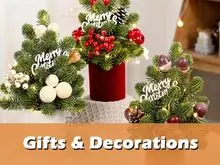 Compra de regalos y decoraciones