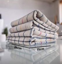Double-sided plaid dishcloth for household cleaning