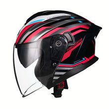 Capacete de motocicleta JR-715 meio capacete masculino com fone de ouvido Bluetooth integrado cinza quatro estações inverno lente dupla três quartos