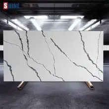 卡拉拉白石英石大板，适用于厨房台面及浴室墙地面的耐刮擦人造石