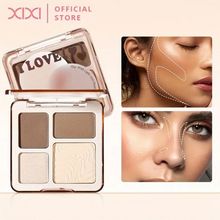 XIXI 4-Color Contour &amp; Highlight Palette – Natural Matte Finish, Illuminating Effect, Fine Powder Texture