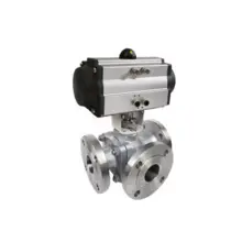 Válvula de control de válvula de bola accionada neumáticamente