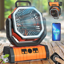 Ventilador de acampamento 20000mah, barraca de mesa portátil recarregável com controle remoto e gancho, luz LED, viagem ao ar livre, pesca