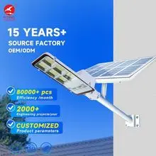 Luz de Calle Solar LED de Mantenimiento de 2 Años para Exteriores con Cuerpo de Aluminio Fundido a Presión