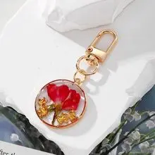 Handmade Resin Pressed-Flower Keychain 