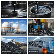 Fornecedor de diesel EN590, exportador de betume 60/70, comerciante de carvão térmico, mandato de petróleo bruto, combustível de aviação 