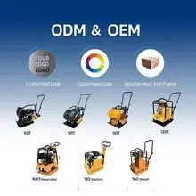 Compactador de placa vibratória C120T de alto desempenho com motor a diesel/gasolina para obras de terraplenagem.