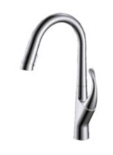 AF33918 Torneira de cozinha extensível com ajuste de água quente e fria em um único furo.