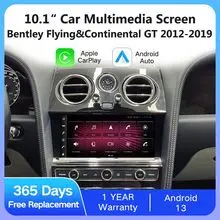 Tela de rádio de 10,1 polegadas integrada ao carro, compatível com os modelos Bentley Flying Spur e Continental de 2012 a 2019, com sistema multimídia de navegação GPS.