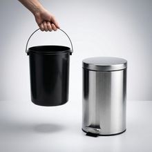 Stainless steel pedal trash can