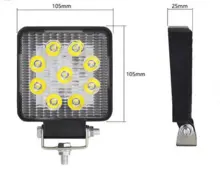 4-inch square 27-watt LED work light for off-road vehicles