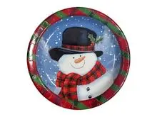 Prato Boneco de Neve 9 polegadas 15CT