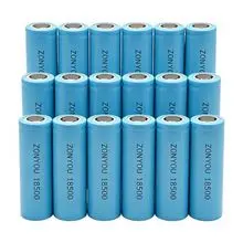 Baterias cilíndricas de íon-lítio do tipo 18500 com capacidades de 1000mAh, 1200mAh, 1500mAh, 1600mAh, 1800mAh, 2000mAh e 2400mAh.