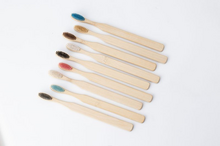 Escova de dentes 100% bambu biodegradável natural, escova de dentes de bambu ecologicamente correta
