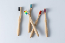 Versão infantil da escova de dentes de manivela grossa redonda, escova de dentes de bambu HL-013K
