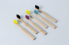Modelo infantil de escova de dentes de bambu degradável natural, escova de dentes de bambu ecologicamente correta ZKPB-003K