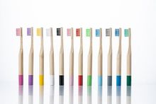 Escova de dentes redonda pintada, escova de dentes de bambu YBPX-010K das crianças