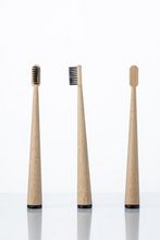 Escova de dentes de bambu cônica, escova de dentes redonda DZ-014A da vara