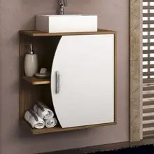 Duna 60cm Walnut Suspended Bathroom Cabinet