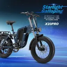 Bicicleta elétrica off-road de 20 polegadas com amortecedor duplo dianteiro e traseiro