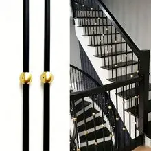 Soporte de riel principal de acero redondo con proyecto de latón amarillo moderno para estanterías interiores