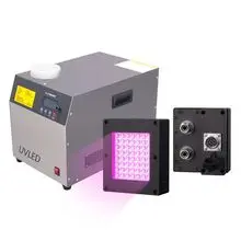 Sistema de cura UV refrigerado a água de 60 mm a 70 mm para impressoras jato de tinta de passagem única.