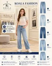 Jeans de mezclilla rectos y relajados para niñas premium