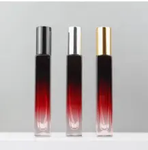 Frasco de perfume degradê de 10ml, frasco de bomba portátil de alta qualidade, frasco de perfume quadrado de vidro.