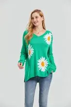 Jersey de cuello en V para mujer