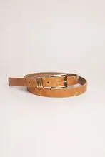 COURO FEMININO COURO SLIM FIVELA DOURADA