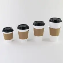 定制涂层纸4-22盎司一次性外卖咖啡杯带个性化印刷设计的盖子