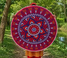 Tapete Redondo Feito à Mão – Tapete Mandala Decorativo Ecológico