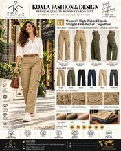 Calça Cargo Clássica de Cintura Alta para Mulheres com 6 Bolsos